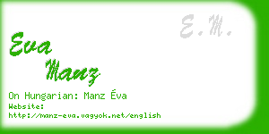eva manz business card